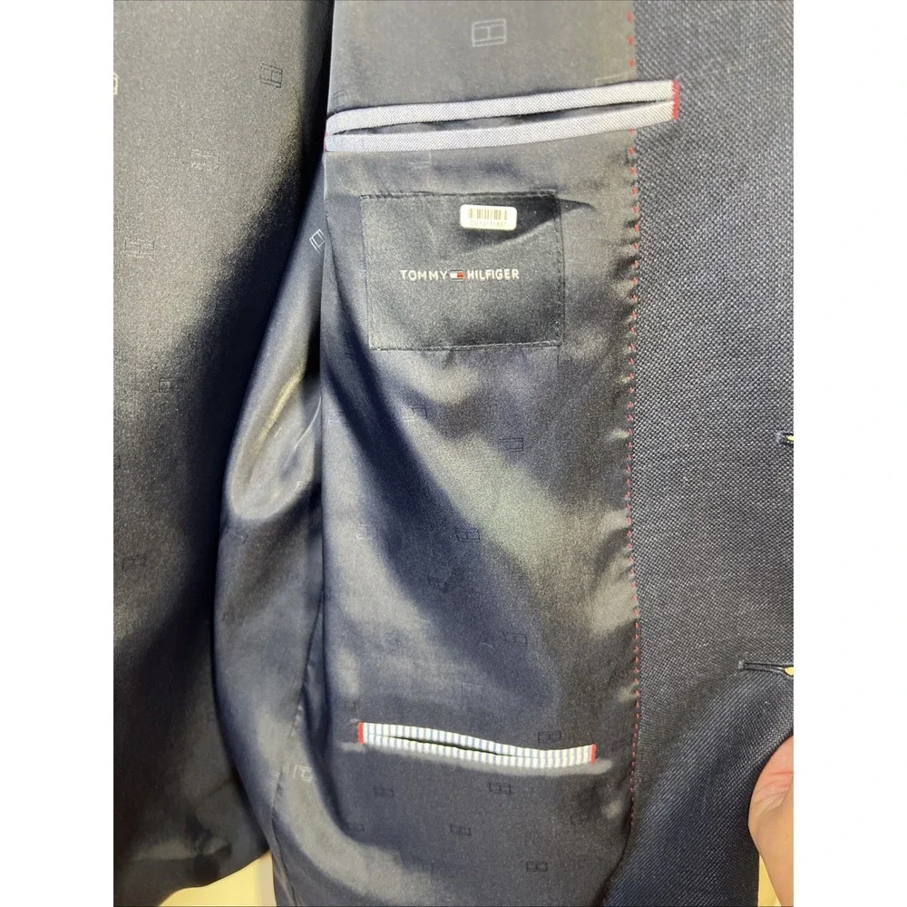 Tommy Hilfiger Men's 46L Navy Blue Blazer Sport Coat 2 Button Stretch